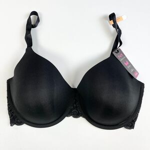 Maidenform Full Figure Bra Womens 40DD T-Shirt Underwire Lace Black 06082J Lined